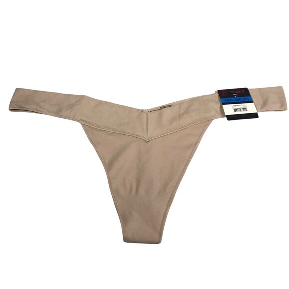 No Boundaries Womens Size XXXL 10 V-Thong Panty Seamless Beige New With Tags - Picture 1 of 8
